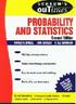 SCHAUM'S OUTLINE: PROBABILITY & STATISTICS 2/E 2000* 0071350047 9780071350044